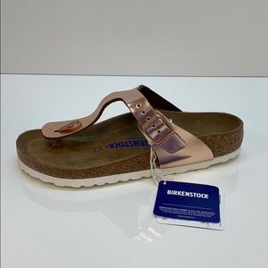birkenstock gizeh bs metallic copper